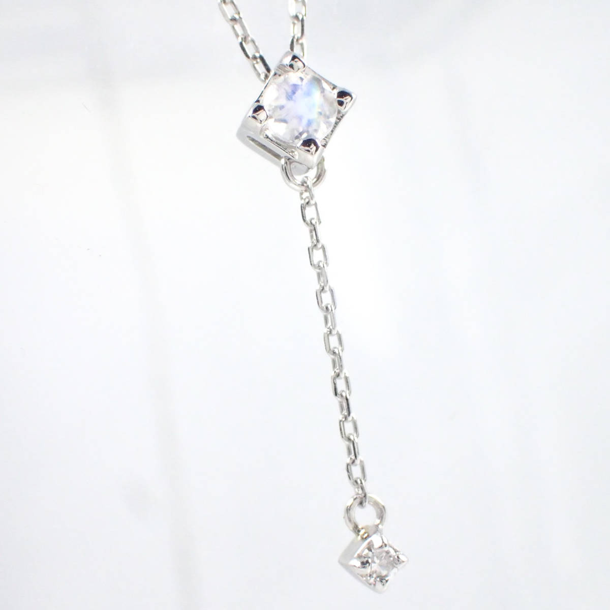 4℃ ヨンドシー Pt850 ブルームーンストーン ダイヤ ネックレス-