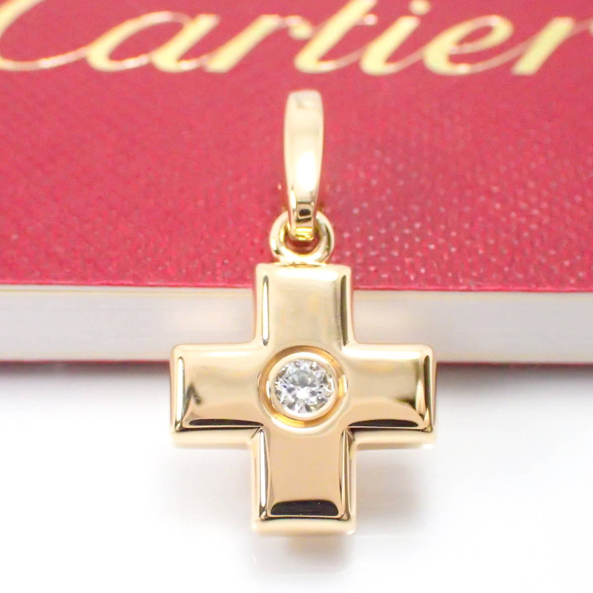  Cartier Cartier K18YG Cross diamond charm pendant top 1Pc yellow gold 
