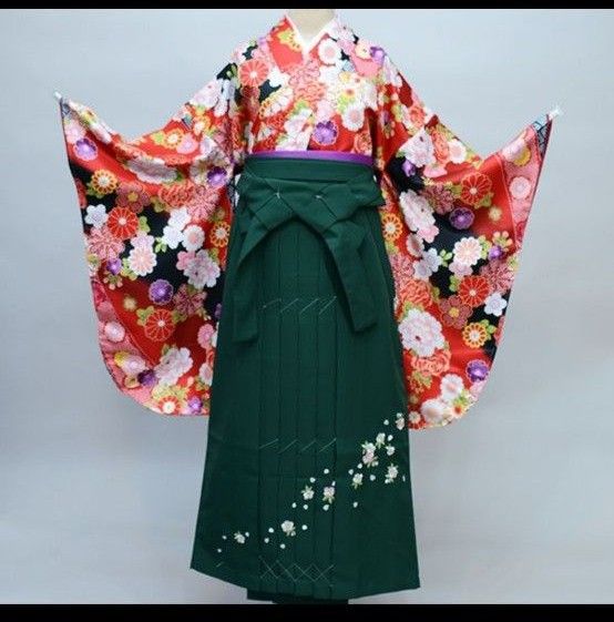 卒業式 袴セット 袴 花刺繍 着物は素敵な花柄 Yahoo!フリマ（旧）-