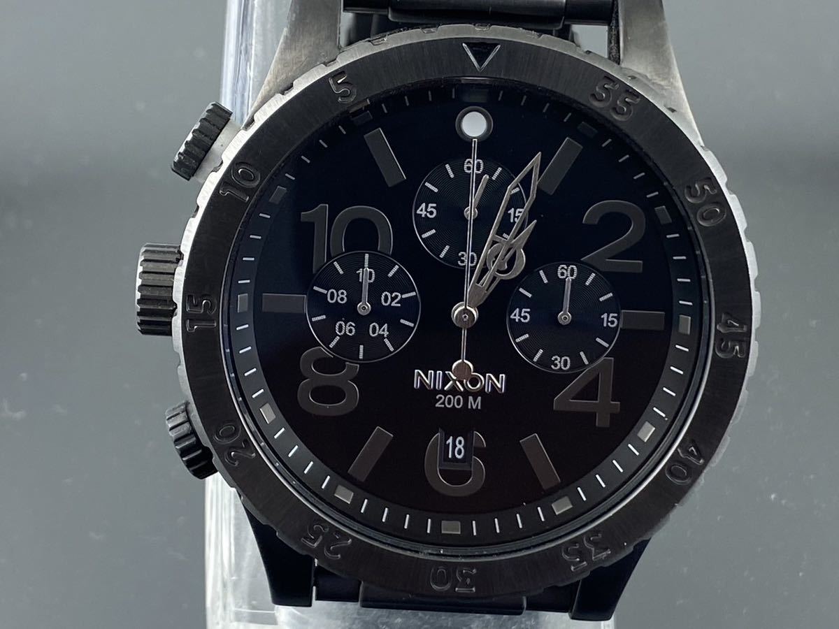 [A1187]☆メンズ腕時計 クォーツ NIXON ニクソン THE48-20 CHRONO 動作品_画像3