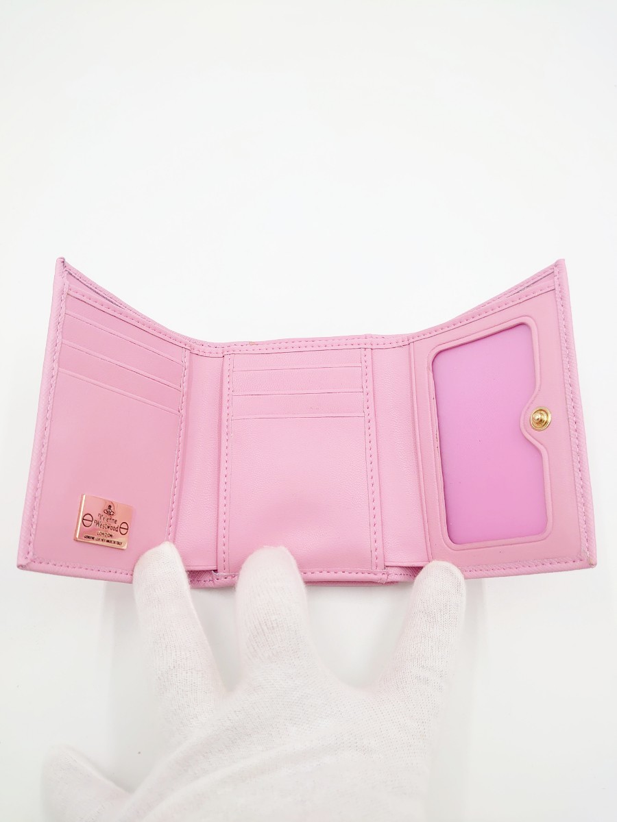Vivienne Westwood ヴィヴィアン ウエストウッド 三つ折り財布 ピンク_画像7