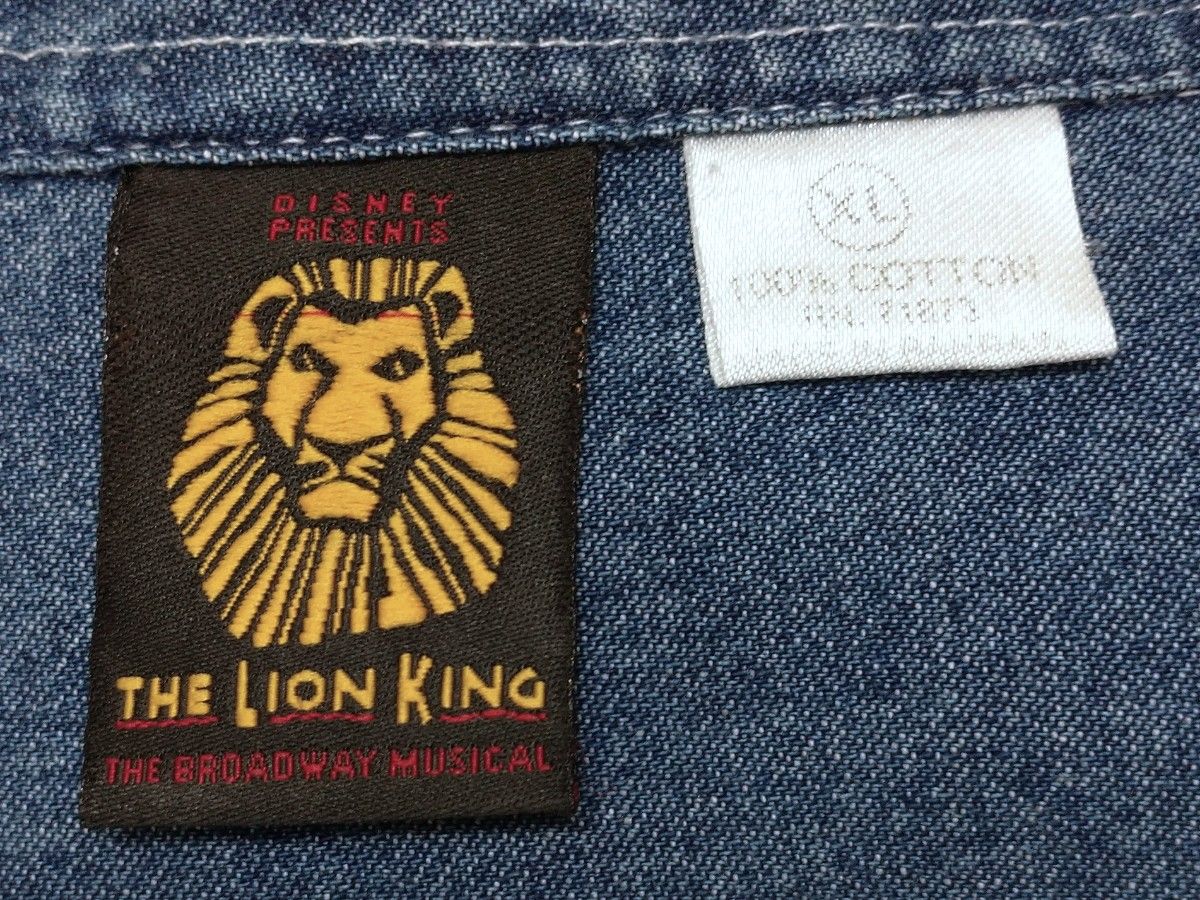 The Lion King ライオンキング ディズニー 刺繍 デニムシャツ XL