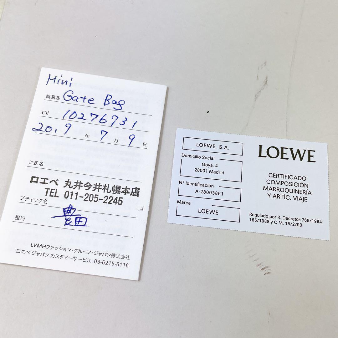 【美品】 LOEWE ロエベ ミニ ゲートバッグ ラフィア ポシェット ショルダーバッグ　グリーン