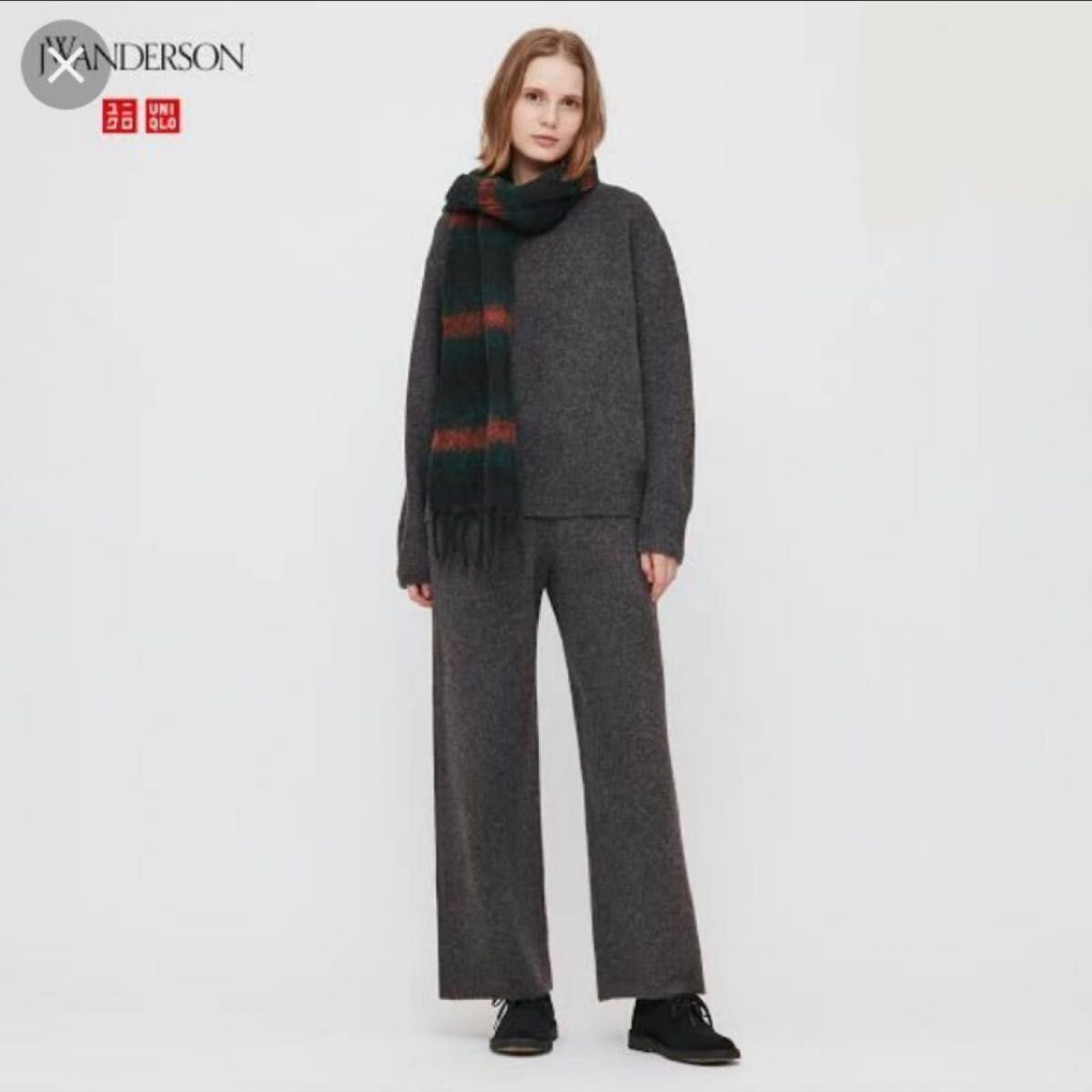 ユニクロ jw Anderson スフレヤーン ワイドパンツ ニットパンツ