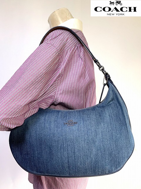  beautiful goods * free shipping * Coach COACH Denim shoulder bag semi shoulder tote bag 