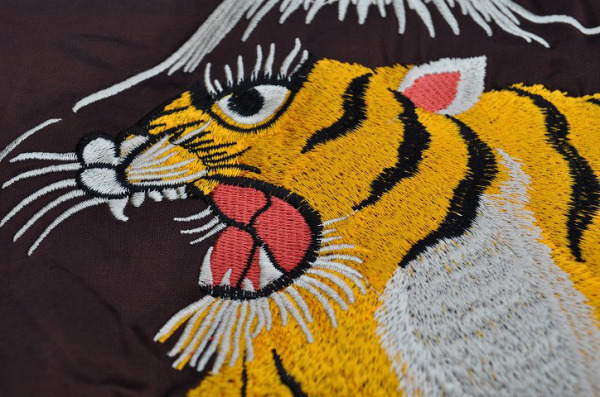  атлас Japanese sovenir jacket Tiger Brown размер M новый товар вышивка 