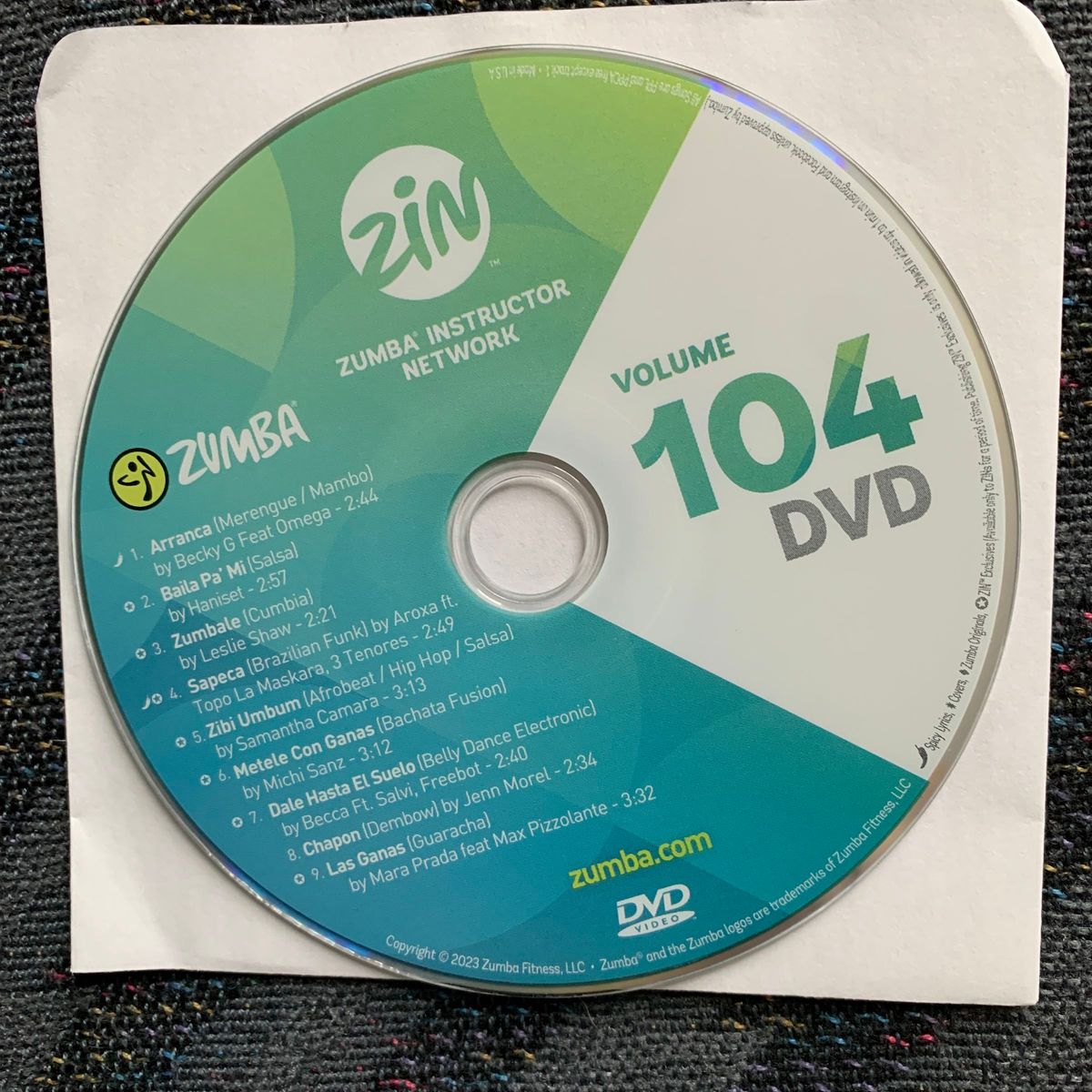 ズンバ　104 DVD ZIN ZUMBA