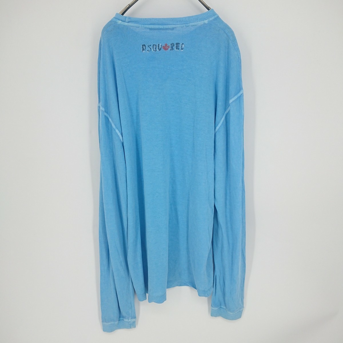 L ディースクエアード Dsquared2 ここのえ Tシャツ カットソー ライトブルー 薄手 リネン混紡 長袖 イタリア製 リユース ultramto ts1157_画像2