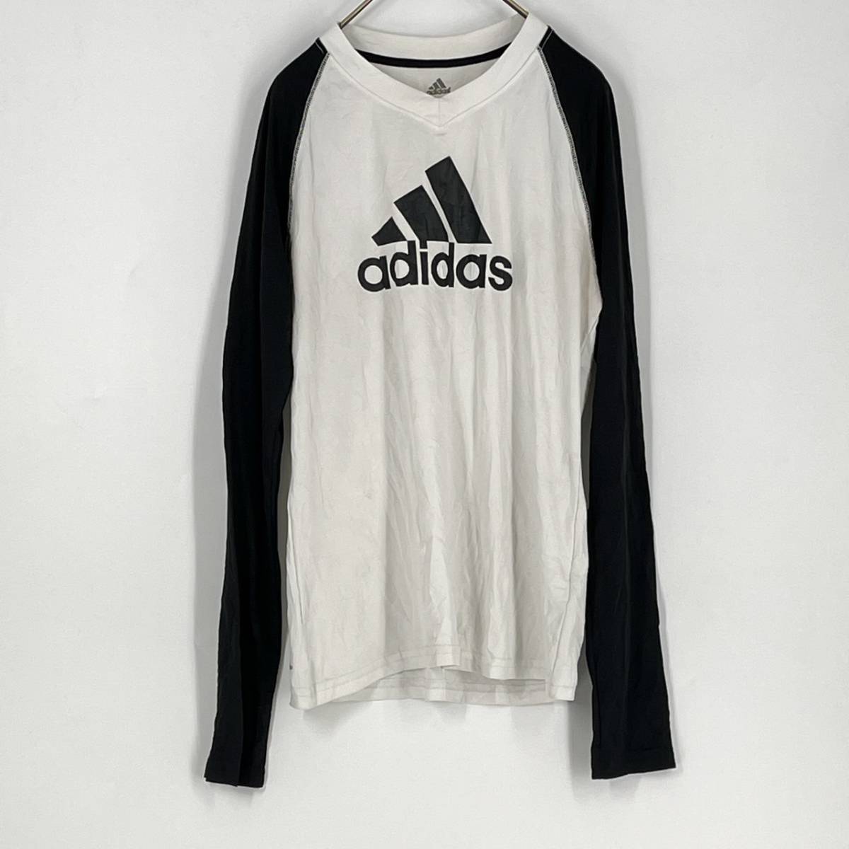 XL adidas アディダス キッズ Tシャツ ホワイト ブラック 長袖 リユース ultramto ts1167
