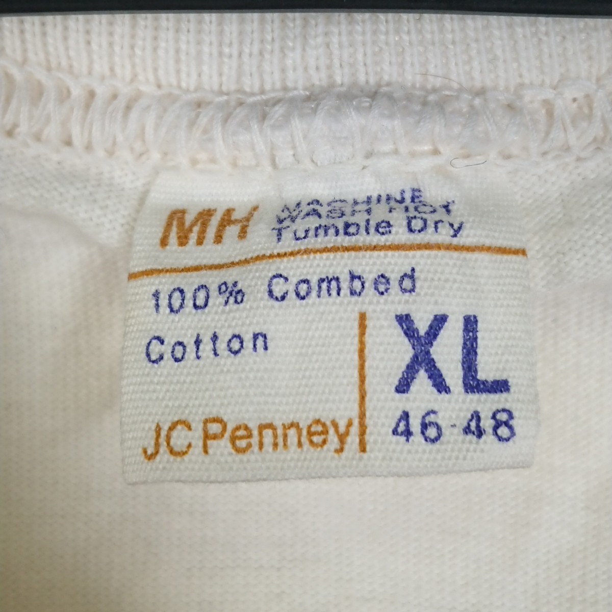 XL ヴィンテージ シングルステッチ JC Penney Tシャツ ホワイト 半袖 リユース ultramto ts1170の画像3