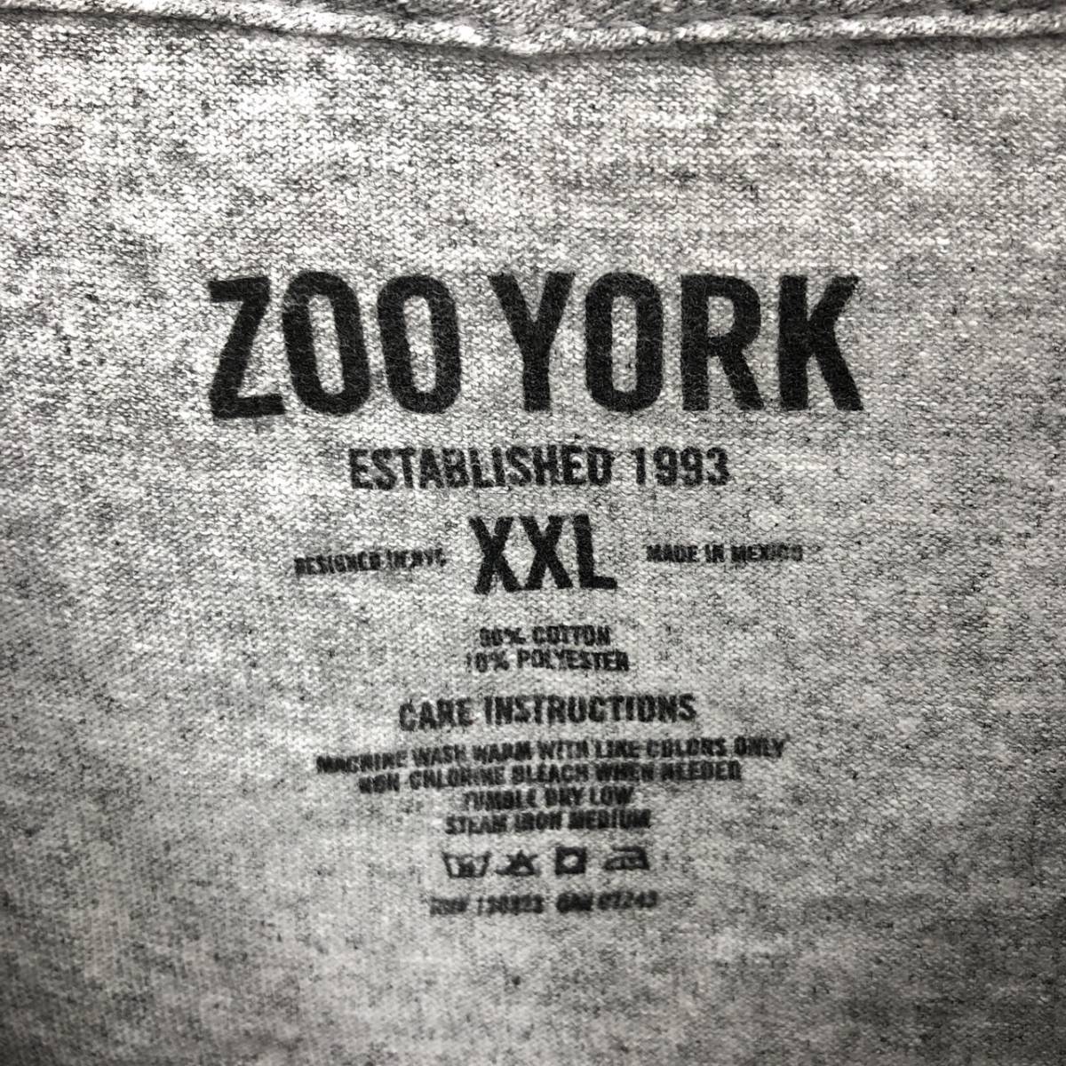 2XL ZOO YORK Tシャツ グレー 半袖 リユース ultramto ts1208_画像3