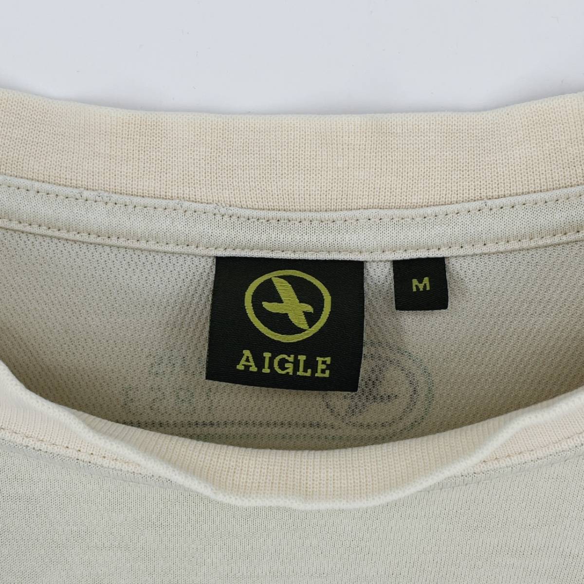M AIGLE エーグル ベージュ Tシャツ 半袖 リユース ultramto ts1212_画像3