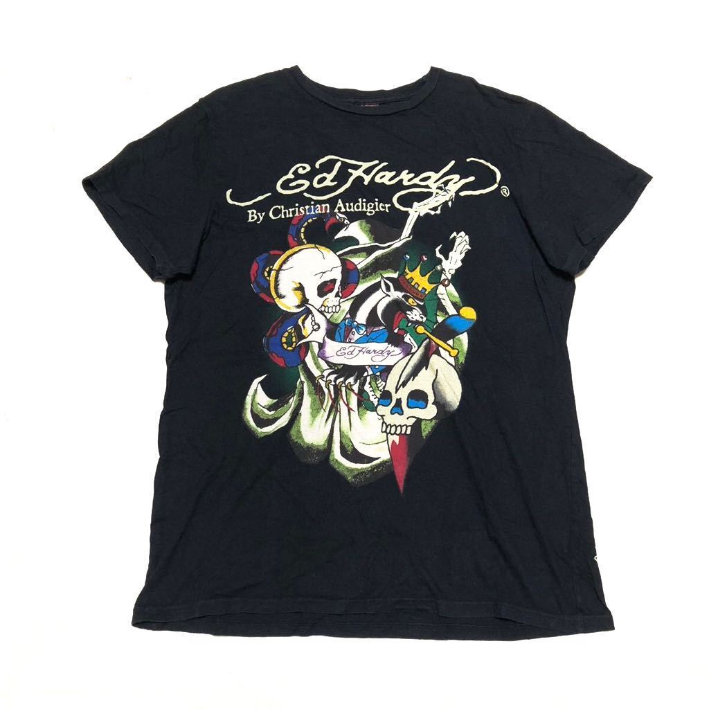 【送料360円】Ed Hardy エドハーディ 半袖Tシャツ 男性用 メンズ Lサイズ スカル CD301_画像1