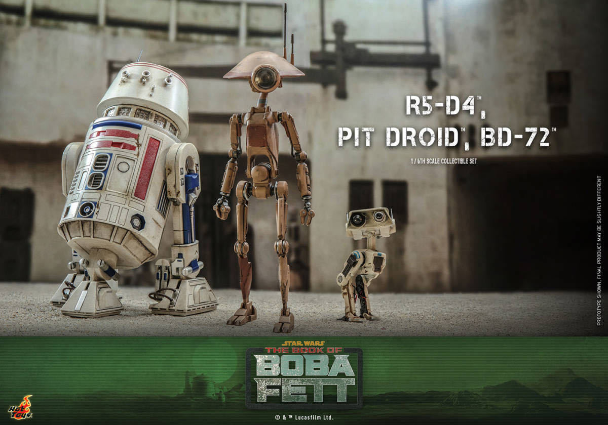 ホットトイズ 1/6 ボバ・フェット R5-D4＆ピット・ドロイド＆BD-72 (3体セット) 未開封新品 TMS086 The Book of Boba Fett スターウォーズ_画像1