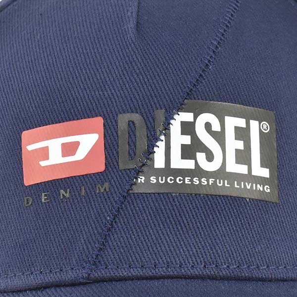 新品タグ付き ネイビー ディーゼル DIESEL ロゴ ラベル スナップバック ベースボールキャップ 帽子 キャップ A00584 0KAVL 8MG_画像5