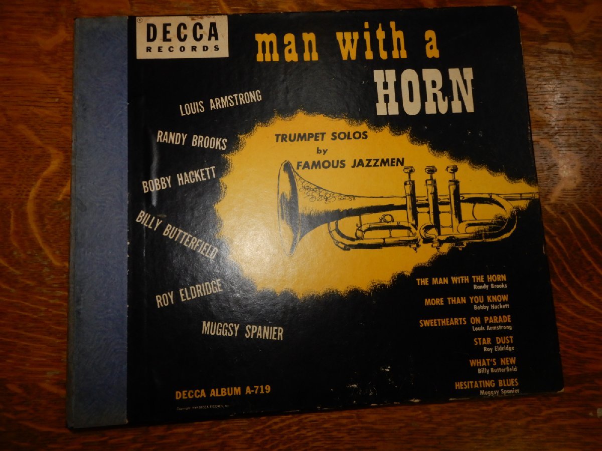 SP 78☆DECCA RECORDS☆man with a HORN☆TRUMPET SOLOS by FAMOUS JAZZMEN☆3枚組☆レコード面には気になるような傷もありません。