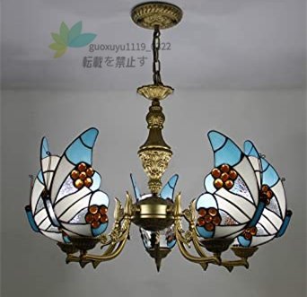 室内芸術」極美品 チョウチョウ ステンドグラス.ペンダント 室内芸術」極美品 チョウチョウ ステンドグラス.ペンダント