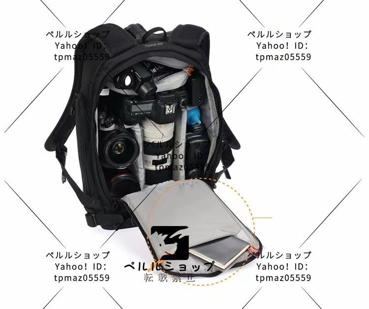 一眼レフ用バックパック Lowepro ロープロ フリップサイド500AW 大容量25L レインカバー_画像4