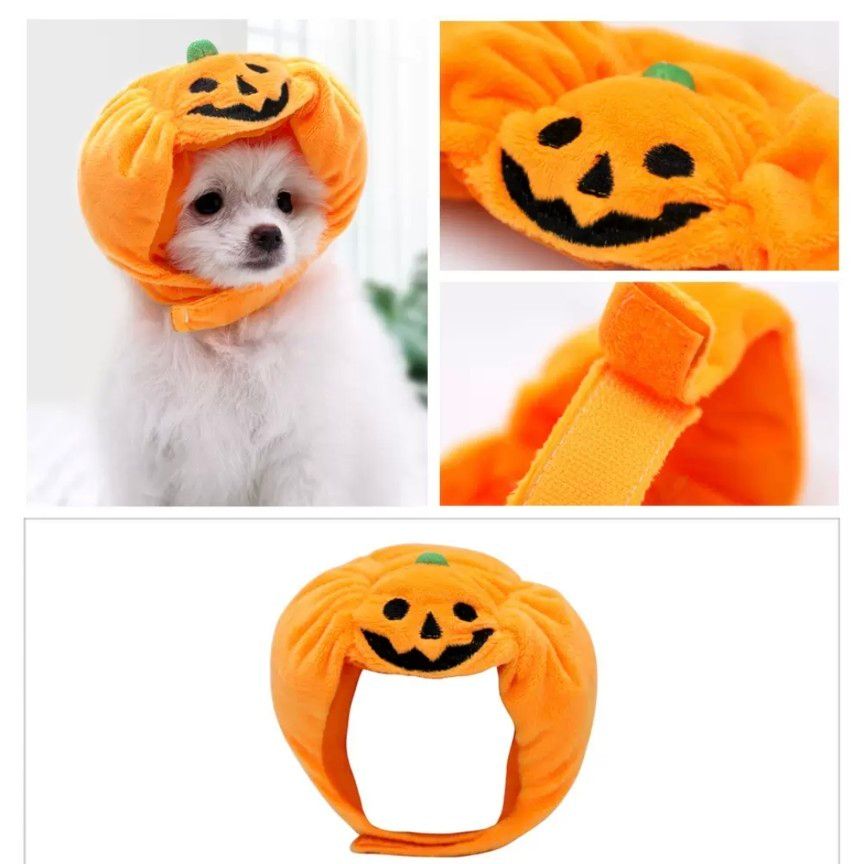 ペット用 帽子 ハロウィン かぼちゃ Lサイズ コスプレ 被り物 犬 猫