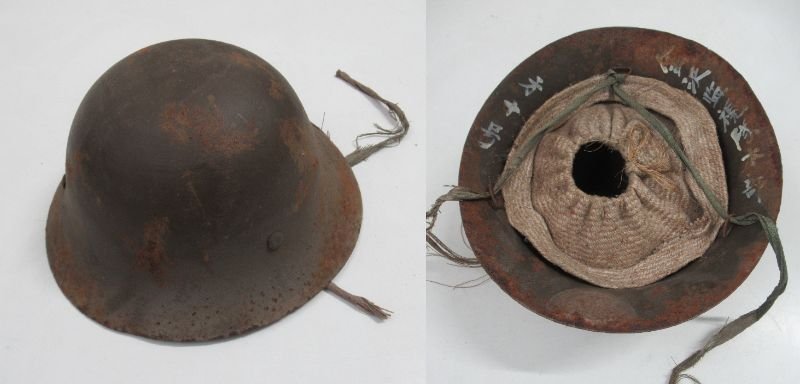 A674◇旧日本軍 日本軍 陸軍 ヘルメット 鉄兜 鉄帽 装備品 鉄製 当時物