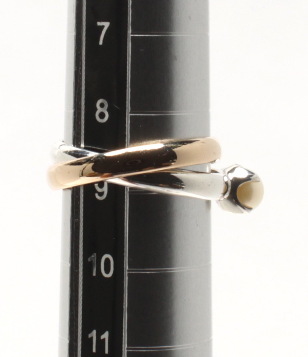 ヨンドシー 2連リング 指輪 K10 SV パール レディース 8号 リング 4℃ [0502]の画像5
