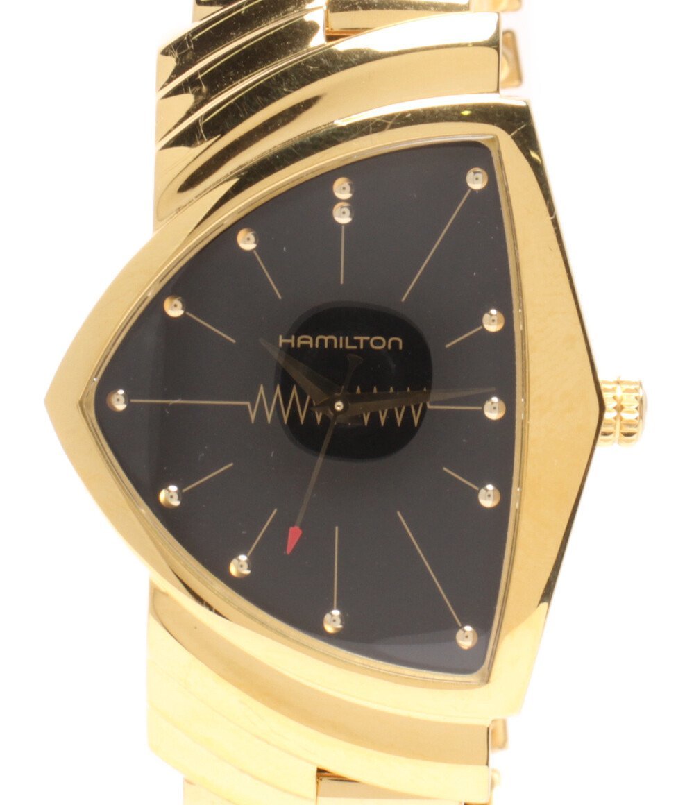 ハミルトン 腕時計 H243010 ベンチュラ クオーツ ブラック メンズ HAMILTON