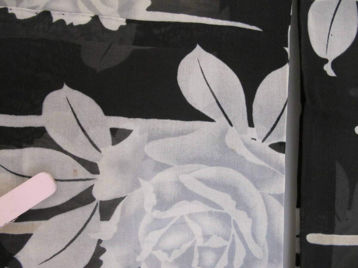  white rose. antique . kimono black ground sleeve length retro romance 