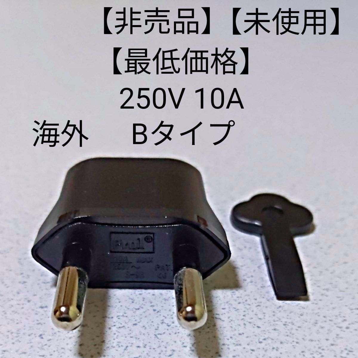 プラグ　ブラック　250V 10A　Bタイプ　電圧切替キー　海外　【未使用】【非売品】【最低価格】【全国送料無料】
