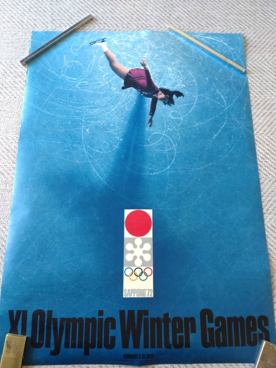 【貴重品】1972年札幌冬季オリンピックポスター/B2サイズ　フィギュアスケート　札幌オリンピック 冬季オリンピック 当時物_画像1