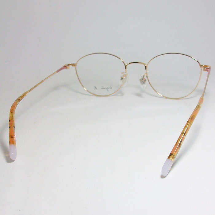 agnes b. アニエス・ベー　レディース 眼鏡 メガネ フレーム 50-0102-1　サイズ48 度付可 ピンク　ライトゴールド_画像4