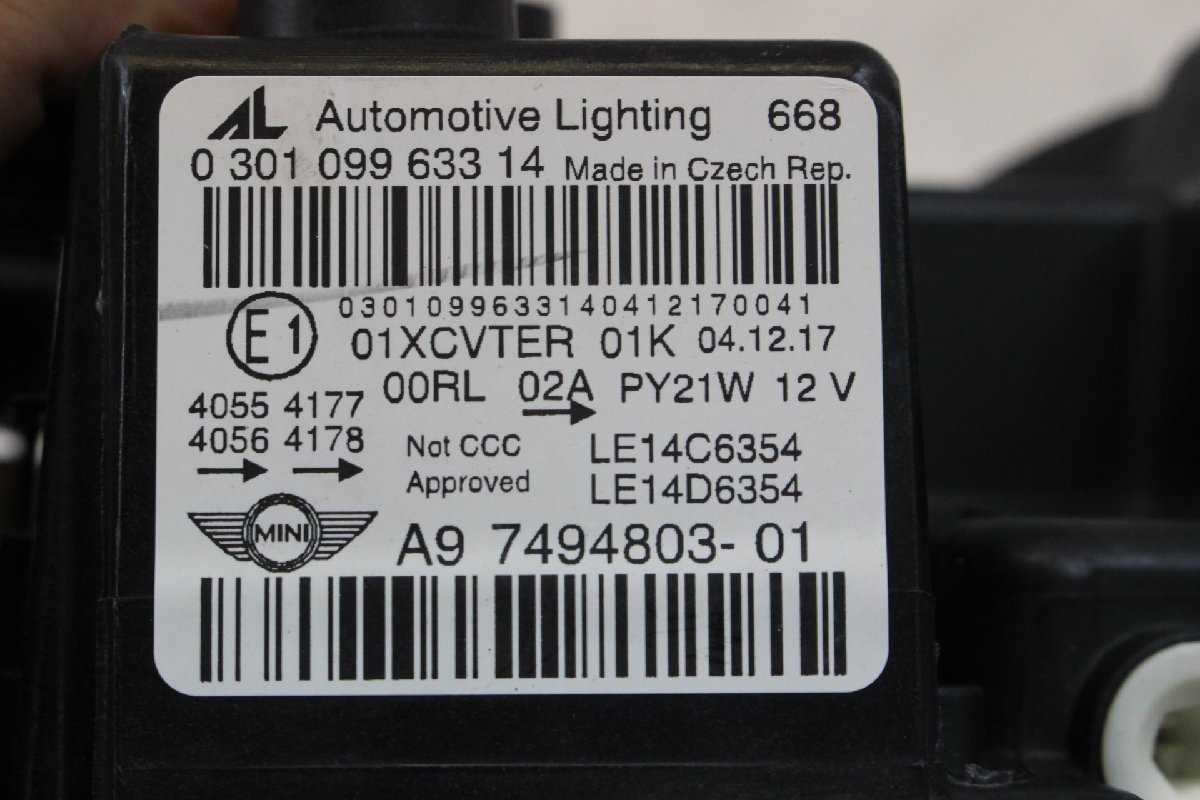 美品/破損無 BMW ミニ  クロスオーバー F60  ヘッドライト 左 左側 LED A9 7494803-01 298070の画像5