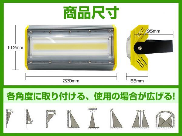 即納!PSE認証済 送料込 50W 超薄型 LED投光器 700W相当 広角240° 6900lm プラグ・コード付き 6500K AC85-265V 1年保証 作業灯 屋外照明cld_画像5