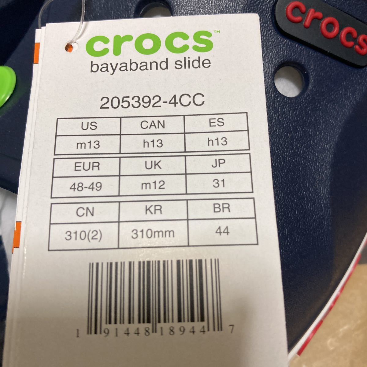 即決価格【30cm】バヤバンド スライド BAYABAND SLIDE CROCS カラー: Navy / Pepper ネイビーペッパー 送料510円～_画像4