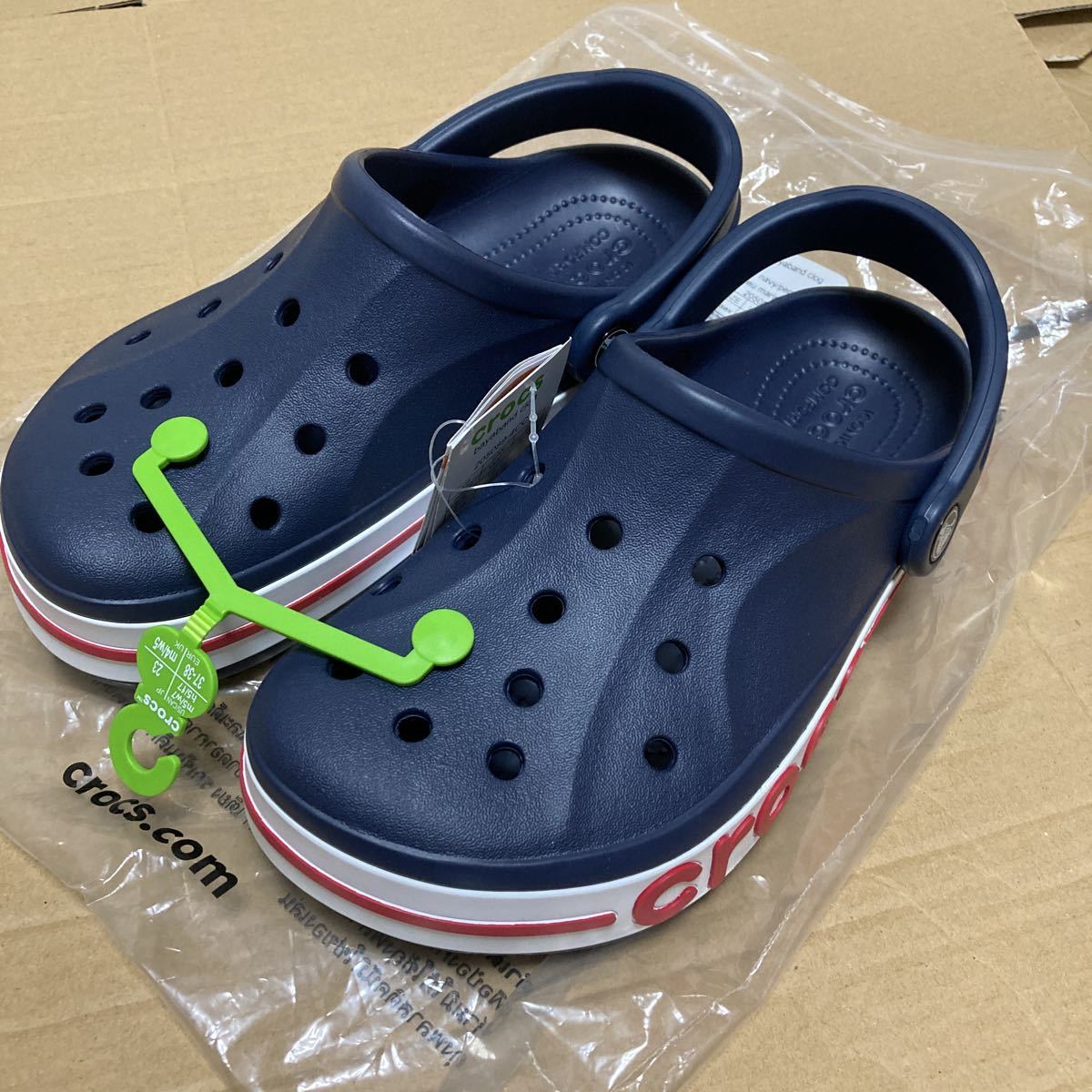 送料無料【23cm】バヤバンド クロッグ クロックス BAYABAND CLOG CROCS カラー: Navy / Pepper　ネイビー/ペッパー_画像3