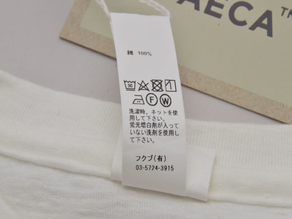 ヤエカ STOCK YAECA 32023 コットン Tシャツ/カットソー 半袖 Lサイズ オフホワイト(OFF WHITE) メンズ j_p F-S4394の画像6