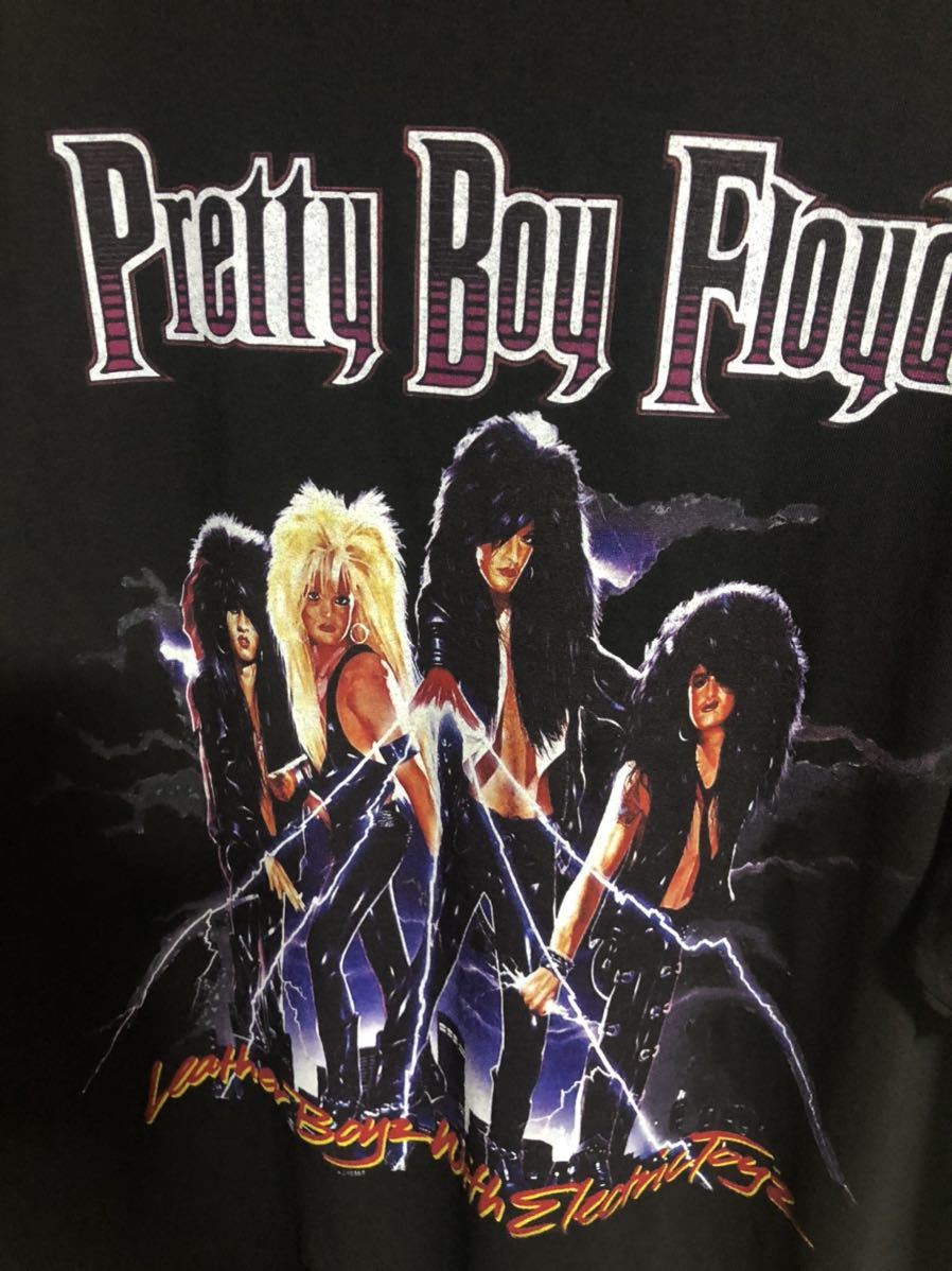  autograph attaching Pretty Boy Floydpliti Boy floyd T-shirt BIG print MOTLEY CRUE poison kiss vixen guns band T Vintage 