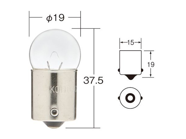 白熱 バルブ ライセンス ランプ ライト 番号灯 12V 5W BA15s G18 クリア 10個 ノーマルバルブ 小糸製作所 小糸 KOITO 3433_画像3