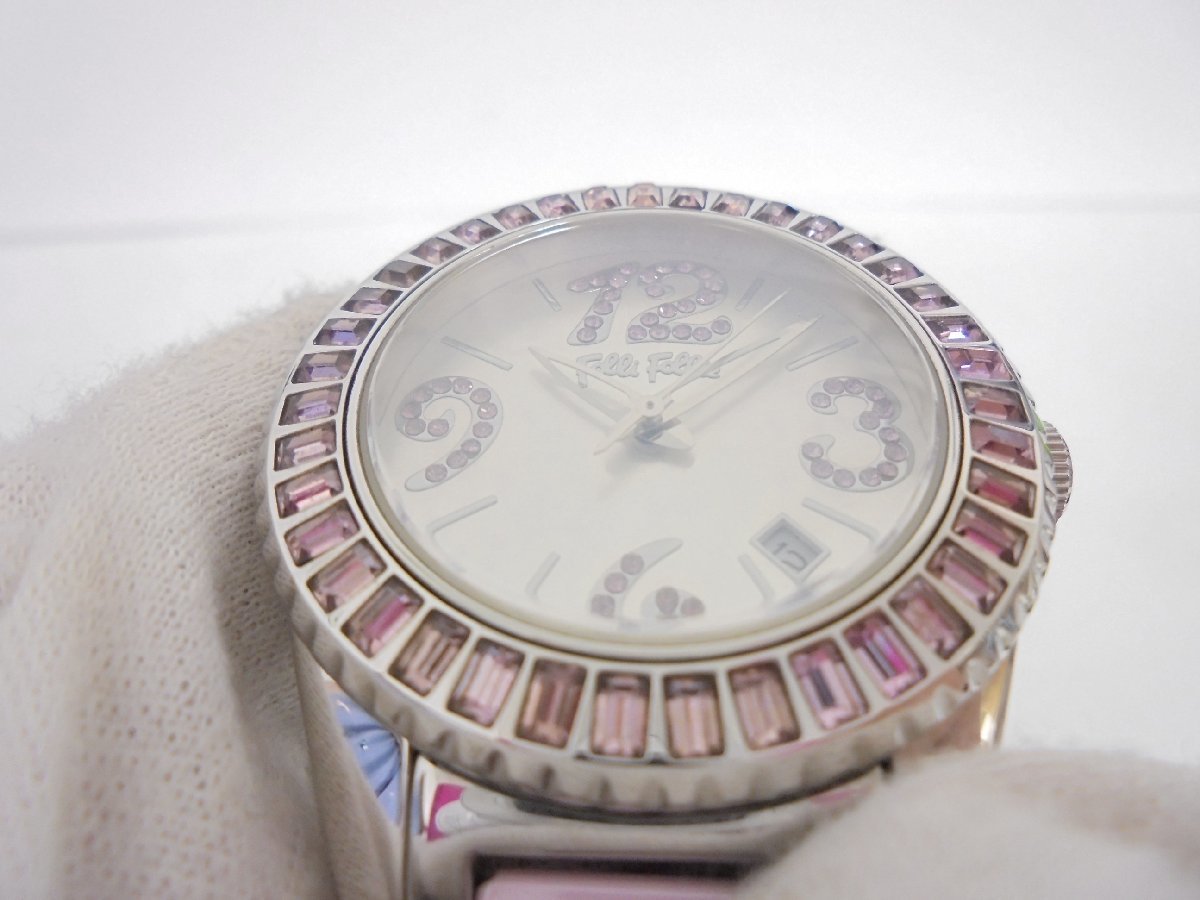 【86】1円～フォリフォリ レディース腕時計 WF6A023BT SS ピンク 不動品 箱付き ジャンク扱い_画像5