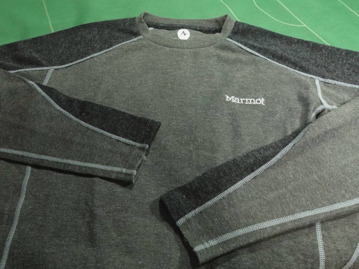 ^Marmot Marmot wool . long T base re year LS gray / charcoal L beautiful goods!!!^