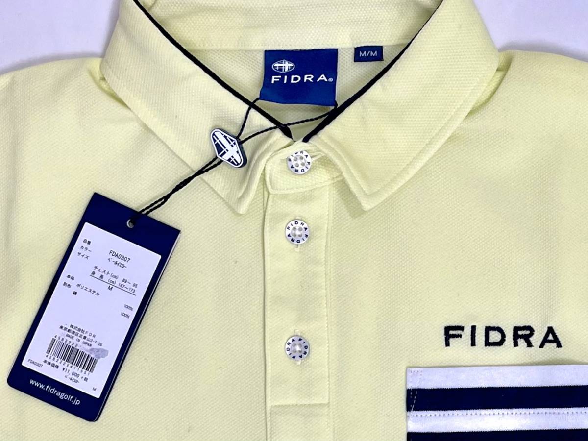FIDRA フィドラ FDA0307PY メンズ Mサイズ ポロシャツ ペールイエロー 黄色 ゴルフウエア GolfWearShirt 多機能 胸ポケット 新品 送料無料_画像3