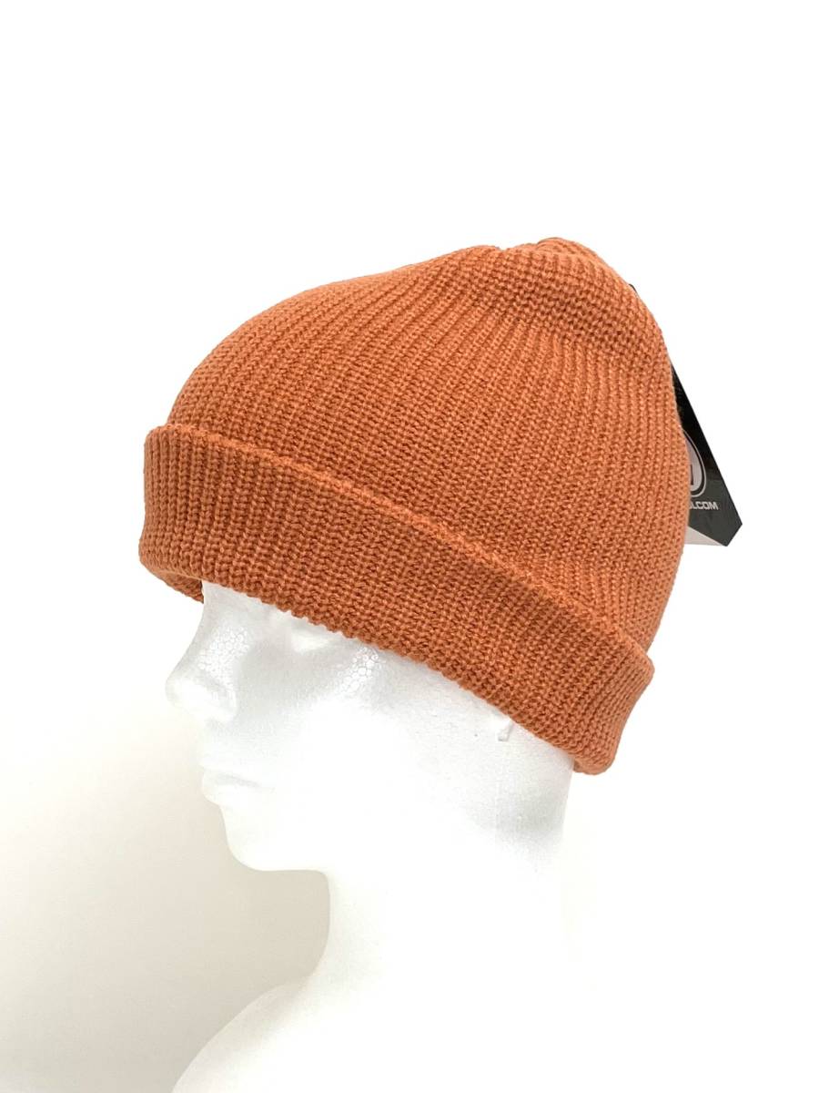 VOLCOM ボルコム D5832202PUM① ビーニー FullStoneBeanie シンプルなニット帽 ロゴ刺繍 Logo かぼちゃ色 ヴォルコム 新品 即決 送料無料_画像1