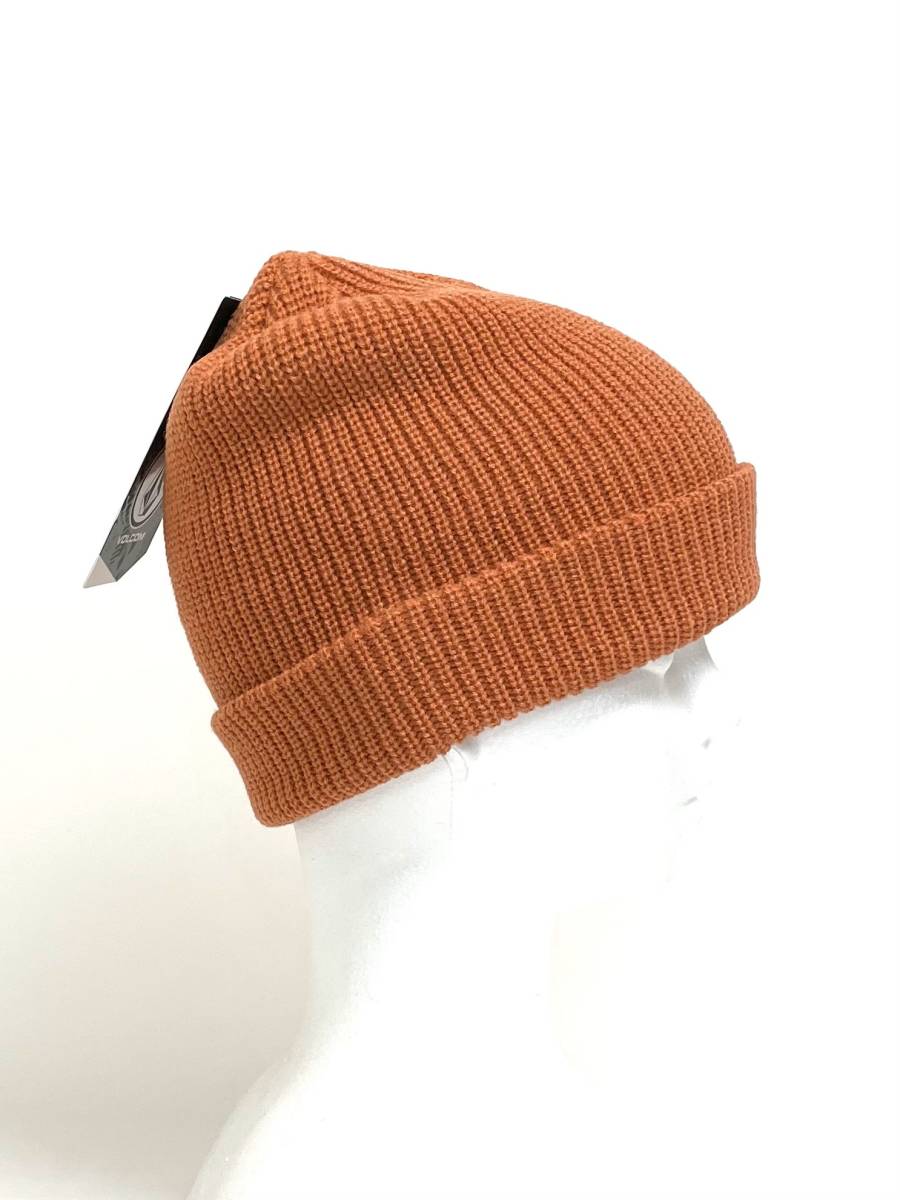 VOLCOM ボルコム D5832202PUM① ビーニー FullStoneBeanie シンプルなニット帽 ロゴ刺繍 Logo かぼちゃ色 ヴォルコム 新品 即決 送料無料_画像3