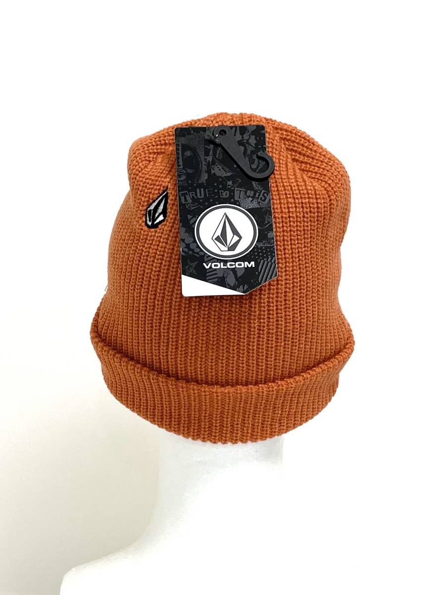 VOLCOM ボルコム D5832202PUM③ ビーニー FullStoneBeanie シンプルなニット帽 ロゴ刺繍 Logo かぼちゃ色 ヴォルコム 新品 即決 送料無料_画像4