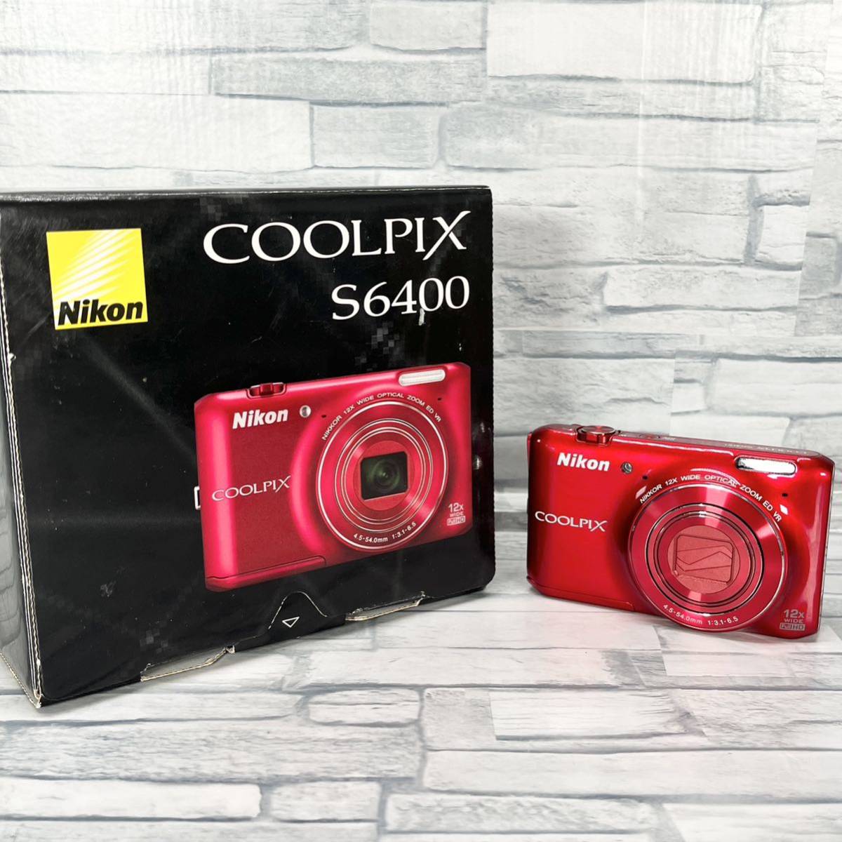 【Nikon】デジタルカメラ COOLPIX S6400 タッチパネル液晶 光学12倍ズーム グロッシーレッド S6400RD
