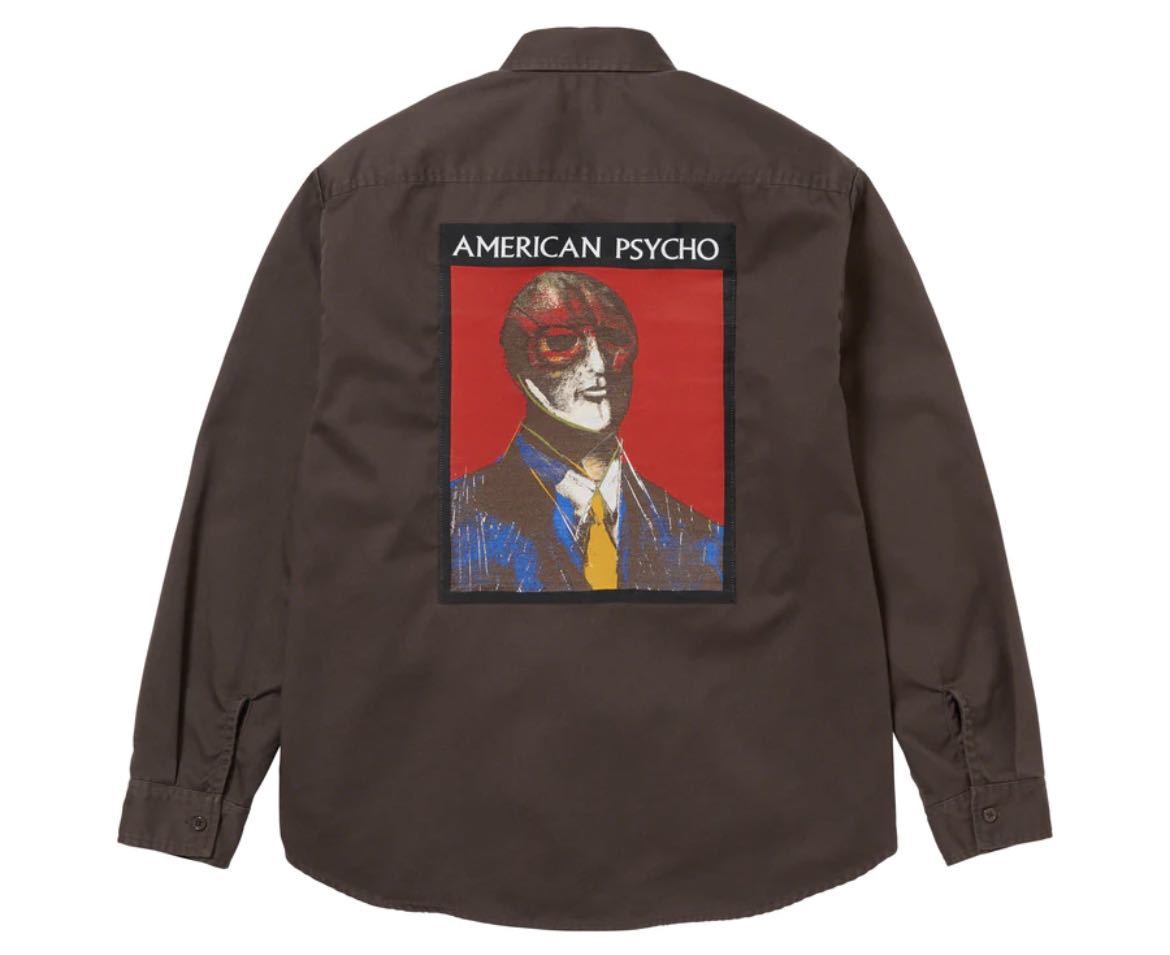 茶M Supreme American Psycho Work Shirt Brown ワークシャツ
