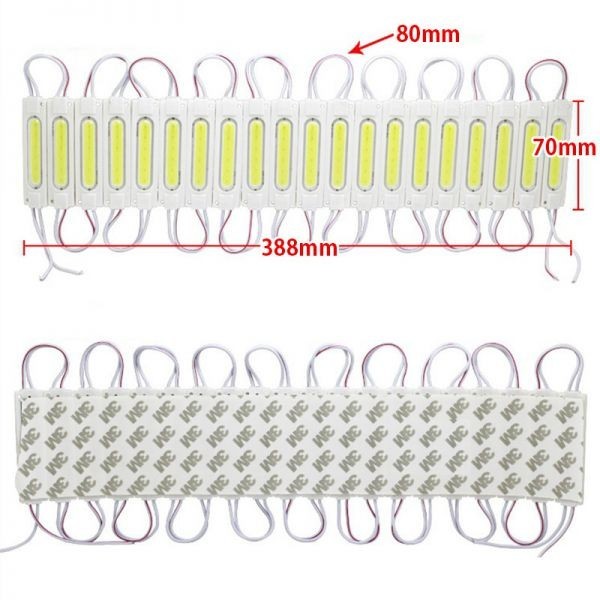 24V グリーン 緑 COB シャーシマーカー トラック タイヤ灯 LED サイドマーカー 路肩灯 LEDダウンライト 防水 10パネル 連結 10コマ CBD15_画像5