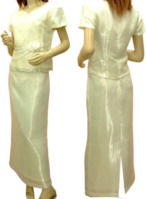  large size party dress [ white -yo-XL] Chorus lady's fashion short sleeves long dress 601-p6