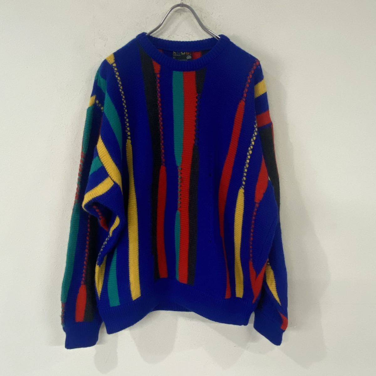 極上品】COOGI クージー 立体 総柄ニット 3Dニット L-