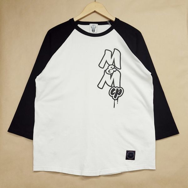 261471【Lサイズ】M&M CUSTOM PERFORMANCE RAGLAN T-SHIRT ラグランスリーブ 七分袖 Tシャツ ホワイト 21-MT-014 エムアンドエム