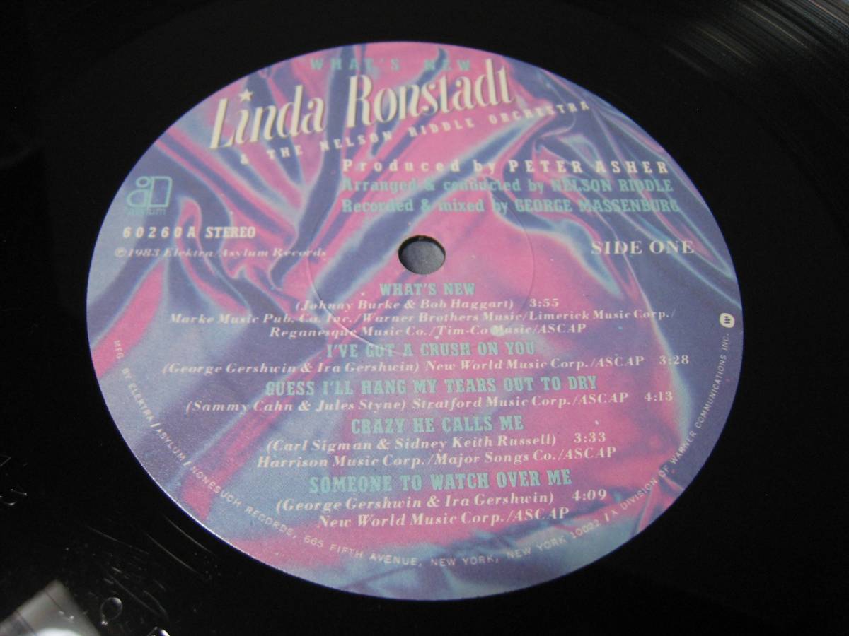 【LP】 LINDA RONSTADT & THE NELSON RIDDLE ORCHESTRA / WHAT'S NEW US盤 リンダ・ロンシュタット ホワッツ・ニュー_画像7